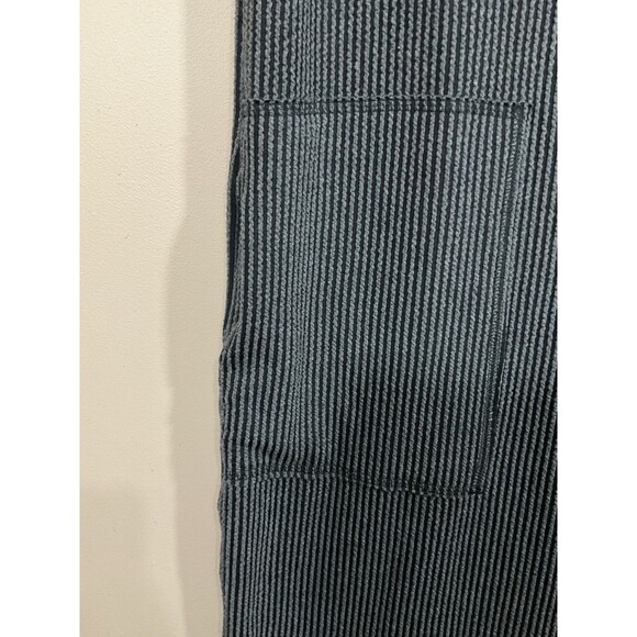 Three Bird Nest Womens Striped Maxi Dress XL Gray Lagenlook Minimalist Pockets - Picture 2 of 9